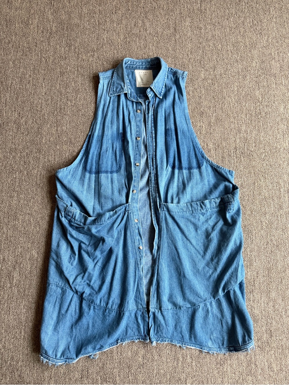 STATE the Label denim smock vest, OS
